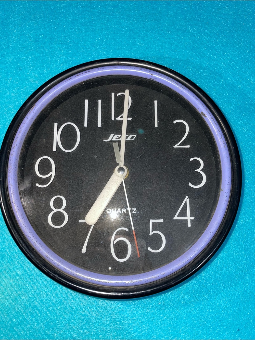 Jeco Clock Tested Rare Black Purple 9”x 10”